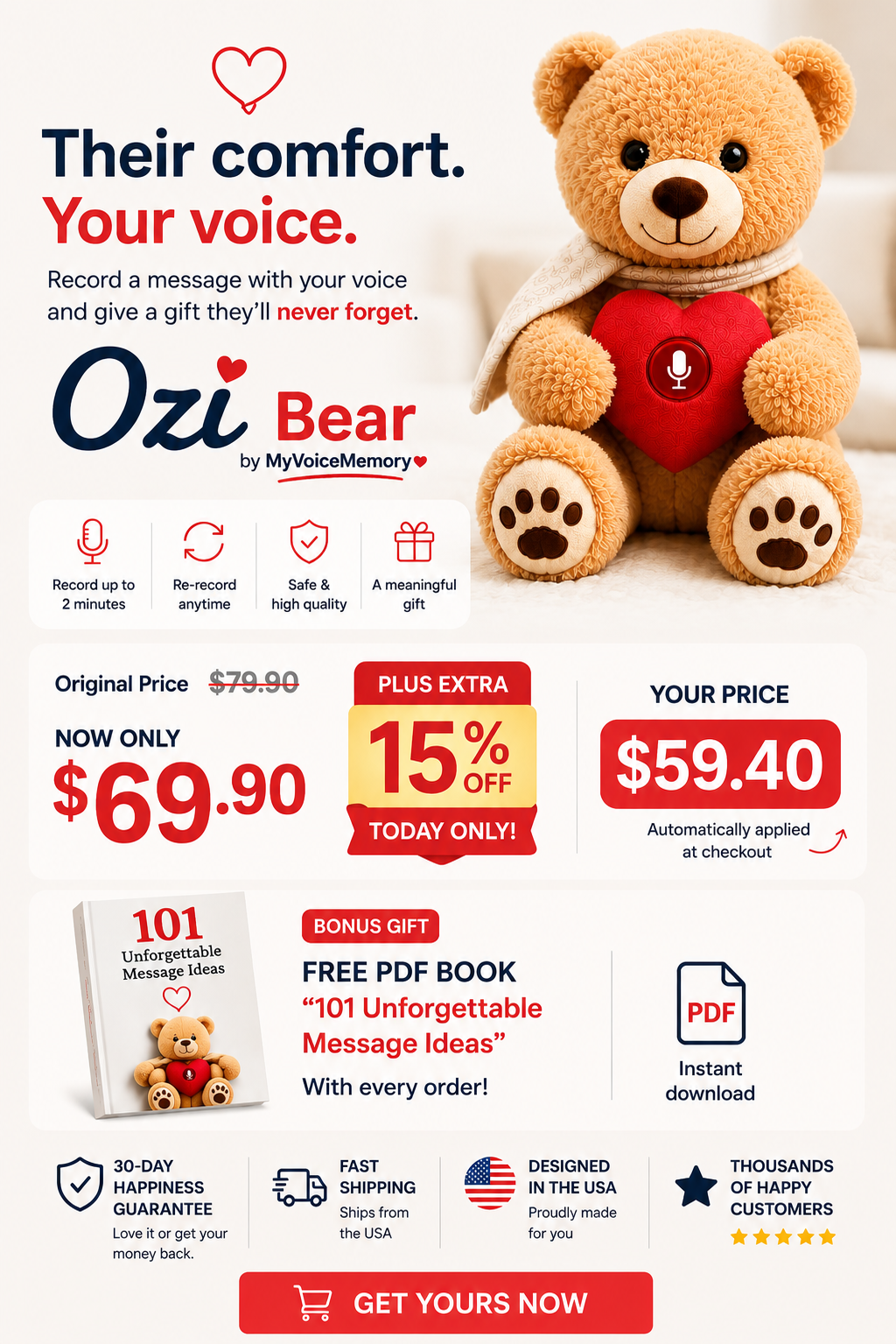 MyVoiceMemory™ Ozi Bear